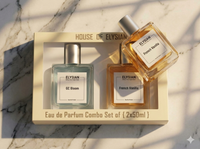 Elysian Eau de Parfum Combo Set of 2 on a marble surface
