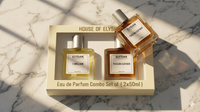 Elysius Eau de Parfum Combo Set on a marble surface